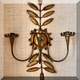 D21. Brass candle sconce. 27”h 